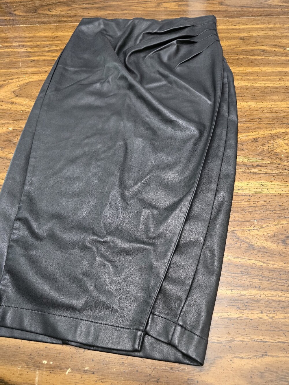 Black Faux Leather Pencil Skirt - Women